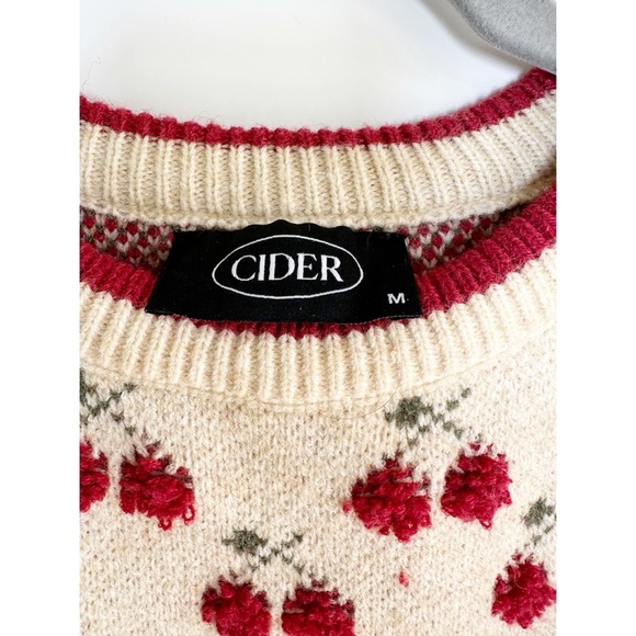 Cider Cherry Sweater Cropped Knit Crew Beck Size Medium Short Sleeve - Picture 4 of 5